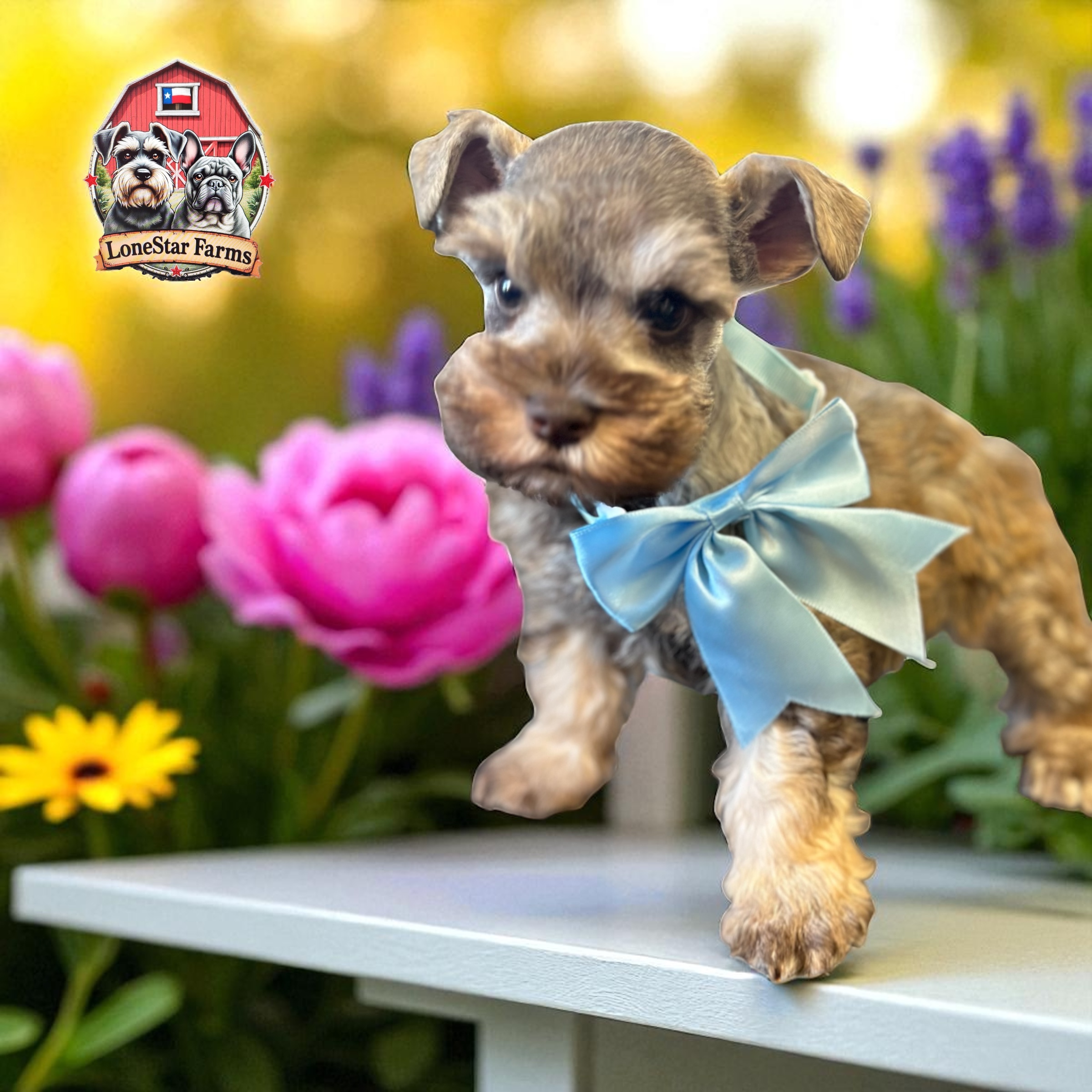 Katherine Reed with Lonestar Farms schnauzers in Madisonville Texas